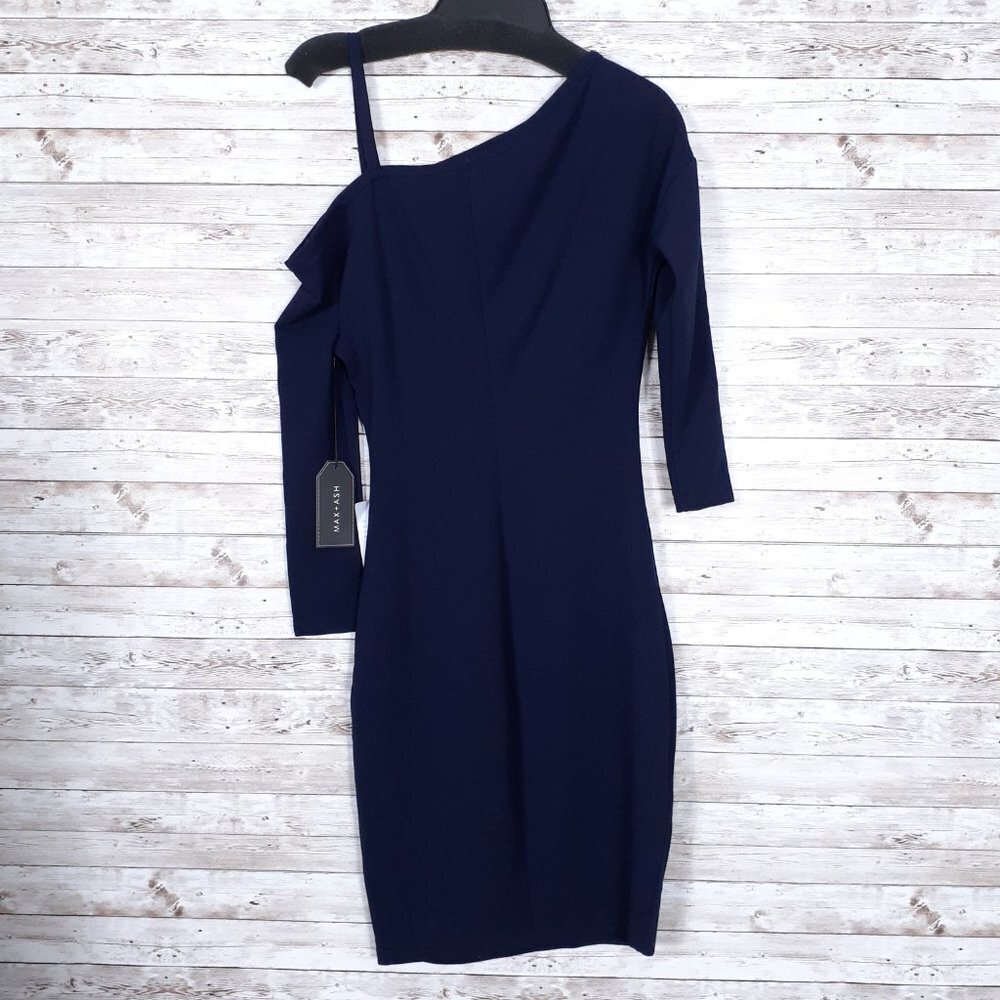 Max & Ash Off Shoulder Dress S Navy Blue 558 - Picture 7 of 7
